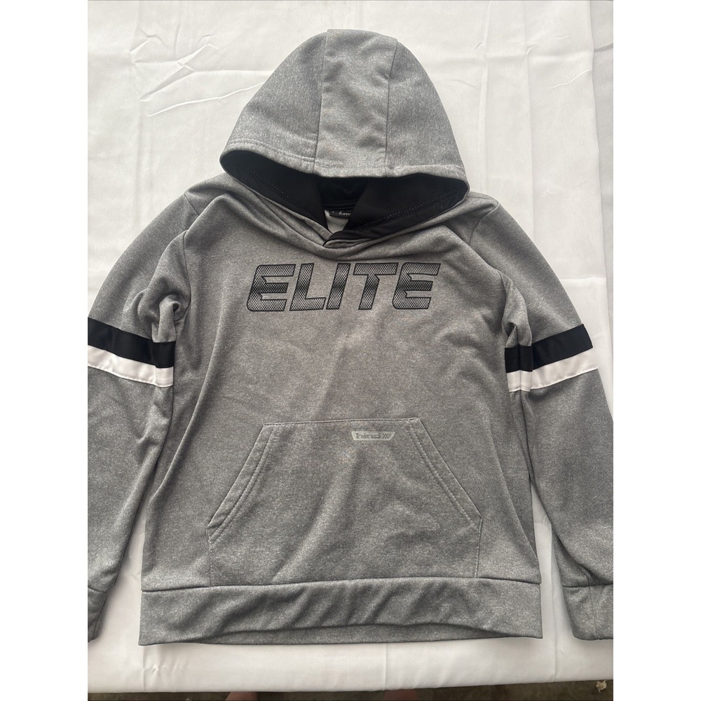 Hind Boys Elite Hoodie Size 7 Pullover Grey Athletic Sweatshirt